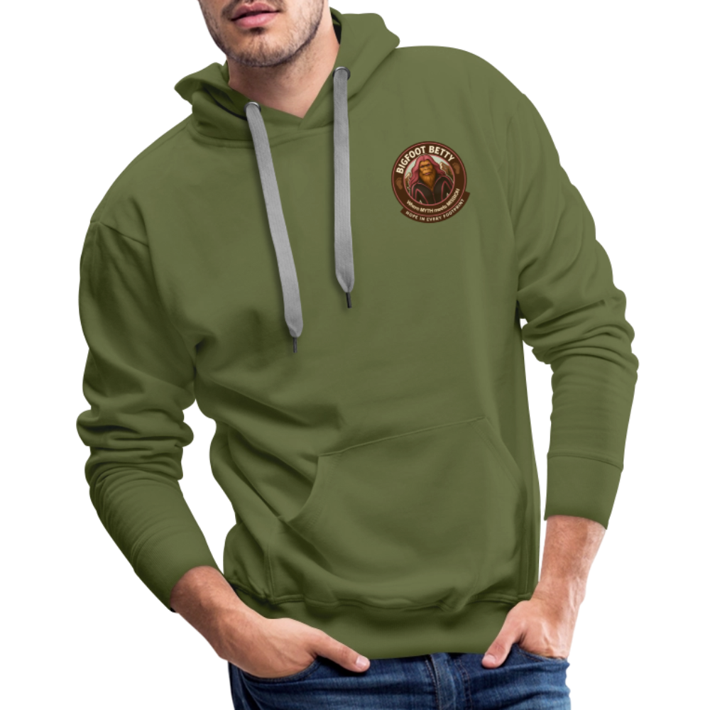 Men’s Premium Hoodie - I Believe In Her (F/B) (RETRO) - olive green