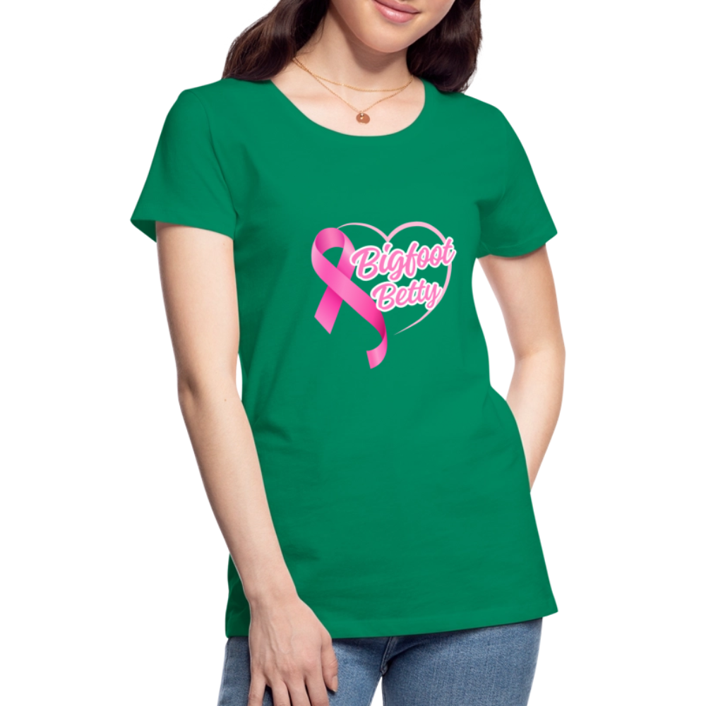 Women’s Premium T-Shirt - BFB Pink Ribbon - kelly green