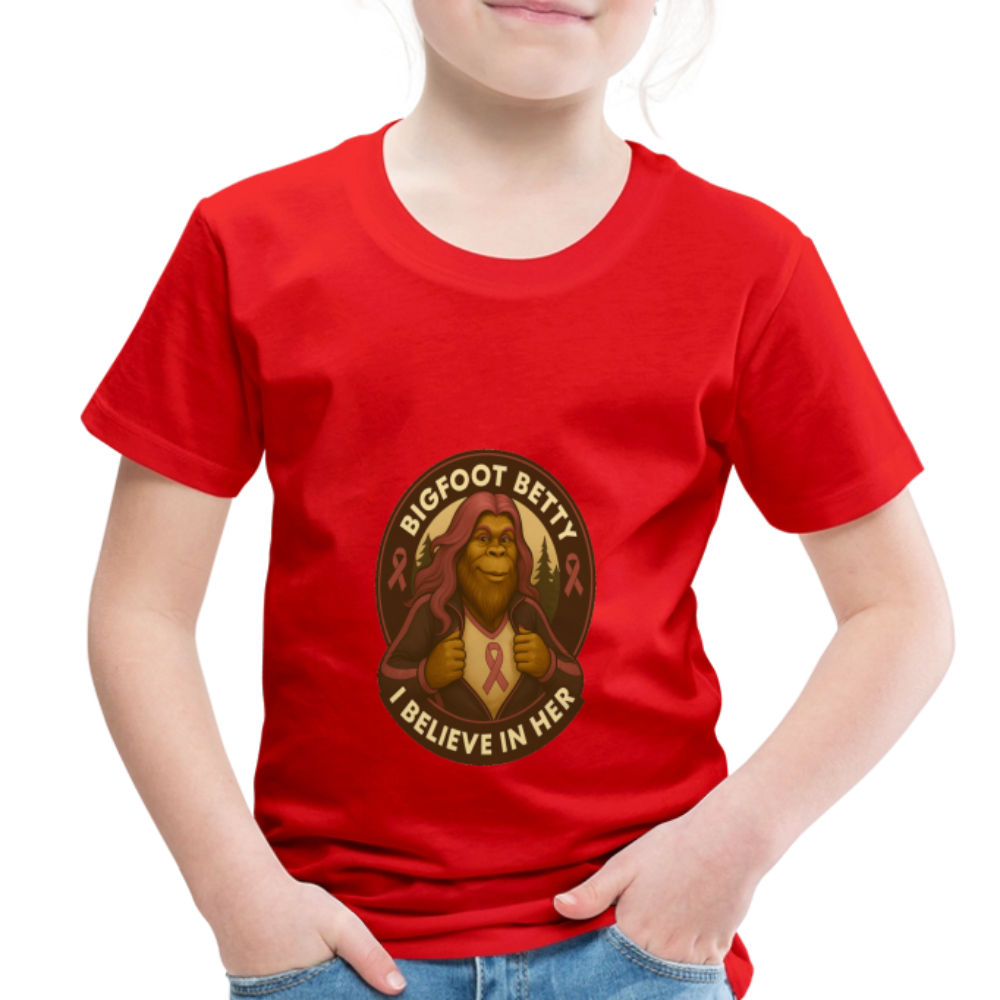 Toddler Premium T-Shirt - I Believe In Her  (RETRO) - red
