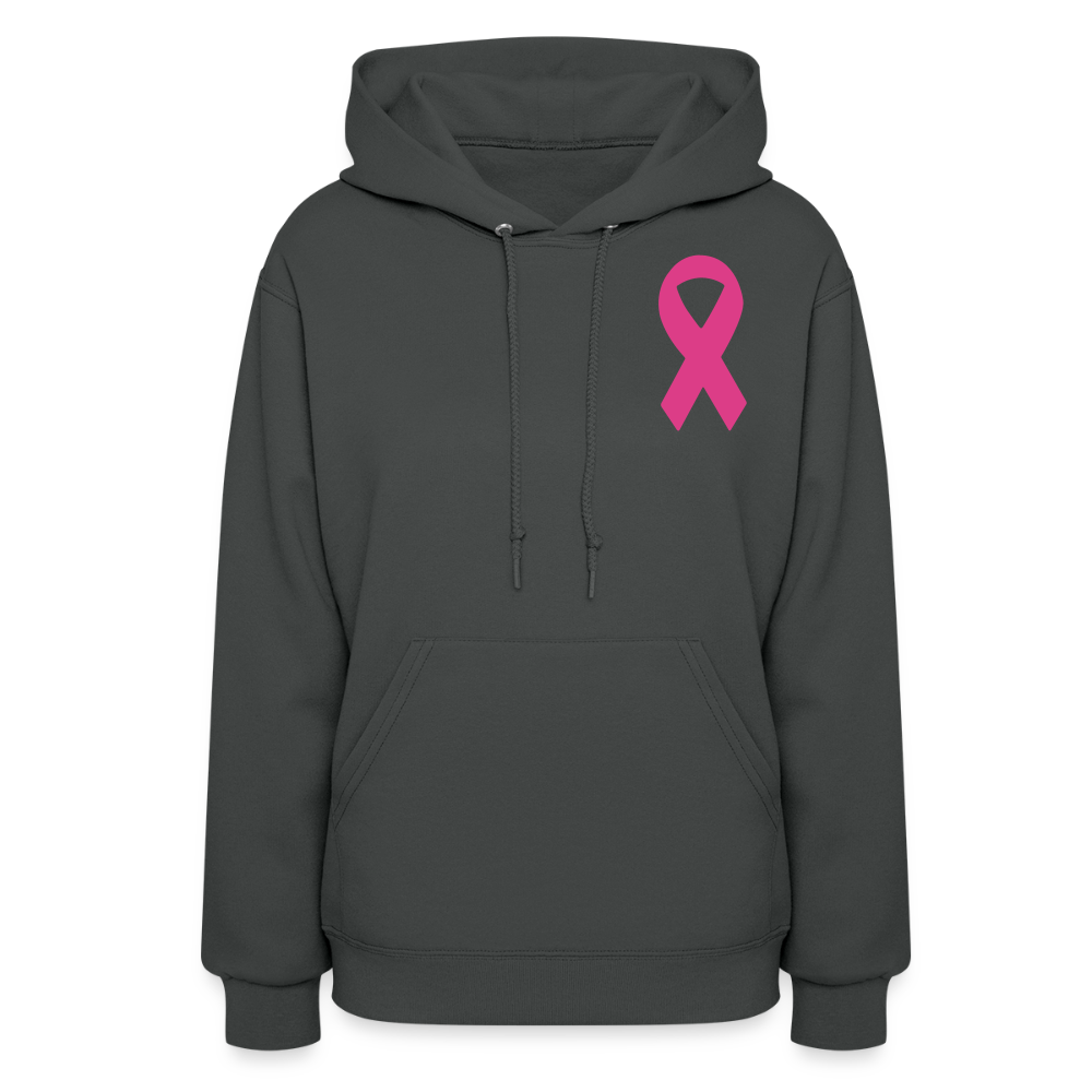 Women's Hoodie - Where Myth Meets Mission (F/B) (RETRO) PINK RIBBON - asphalt