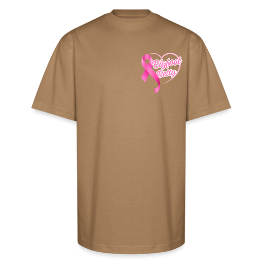 Unisex Oversized Heavyweight T-Shirt - BFB Pink Ribbon - khaki