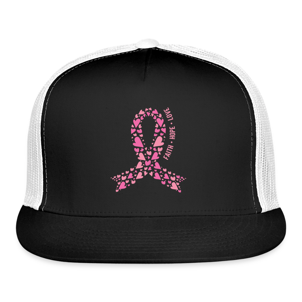Faith Hope Love Trucker Hat - black/white
