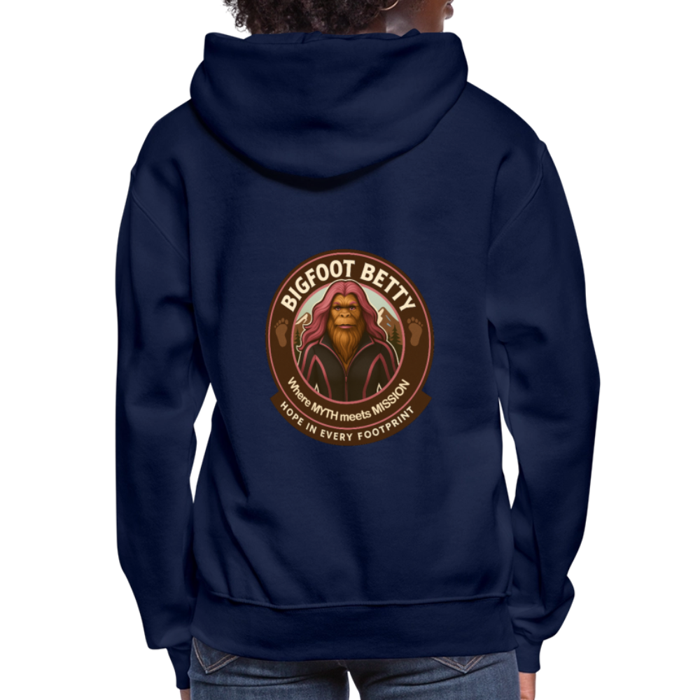 Women's Hoodie - Hope in Every Footprint (RETRO) - navy