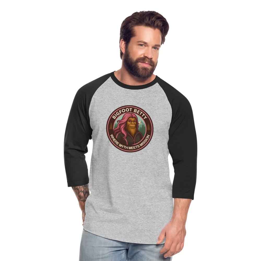Baseball T-Shirt - Where Myth Meets Mission (RETRO) - heather gray/black