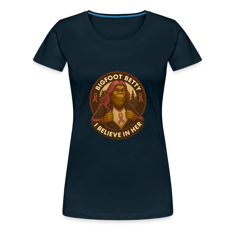 Women’s Premium T-Shirt - I Believe In Her (RETRO) - deep navy