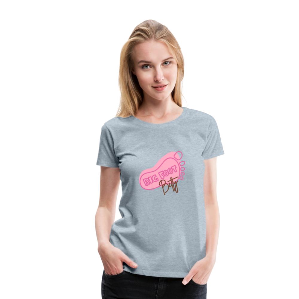 Women’s Premium T-Shirt - BFB FootPrint - heather ice blue