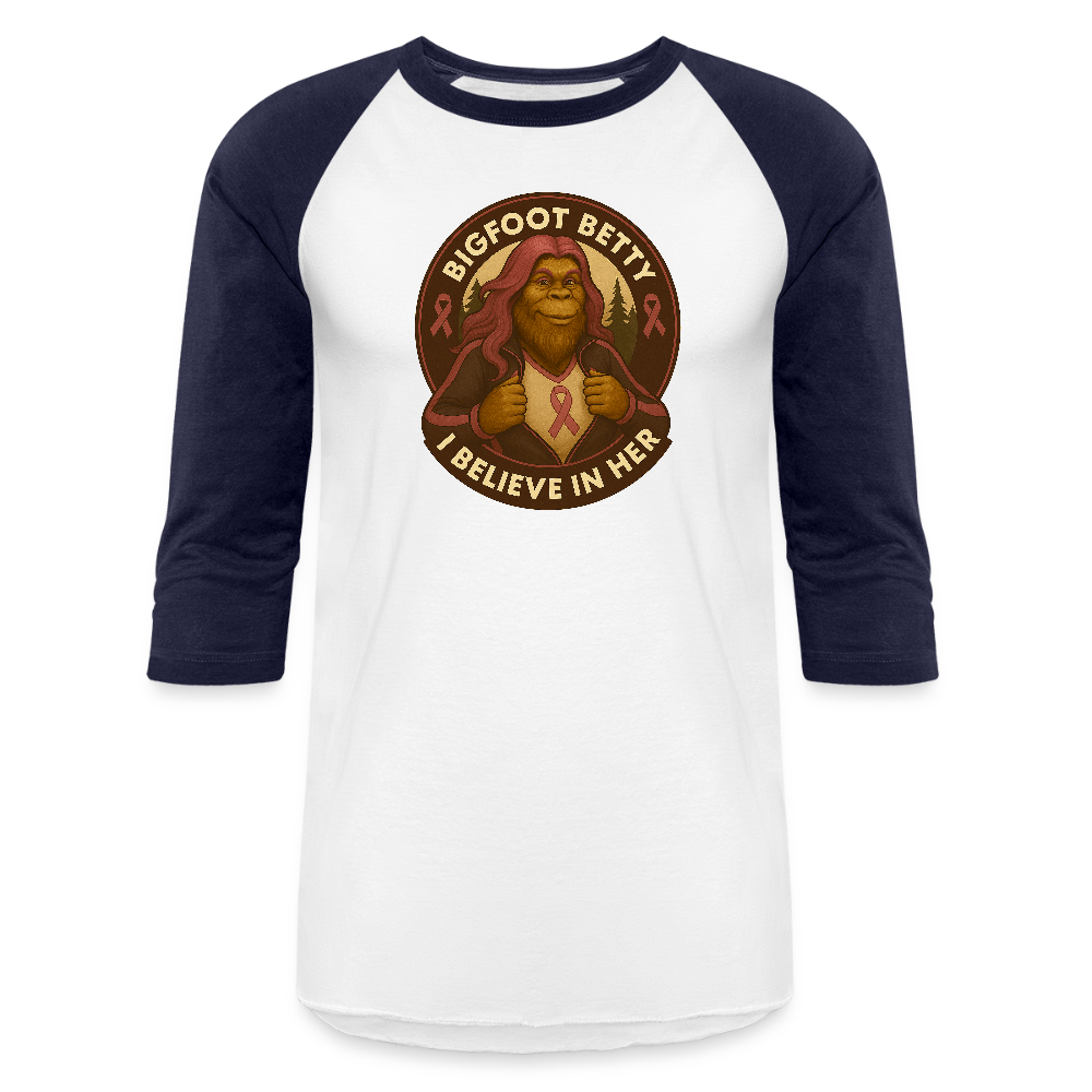 Baseball T-Shirt - I Believe In Her (RETRO) - white/navy