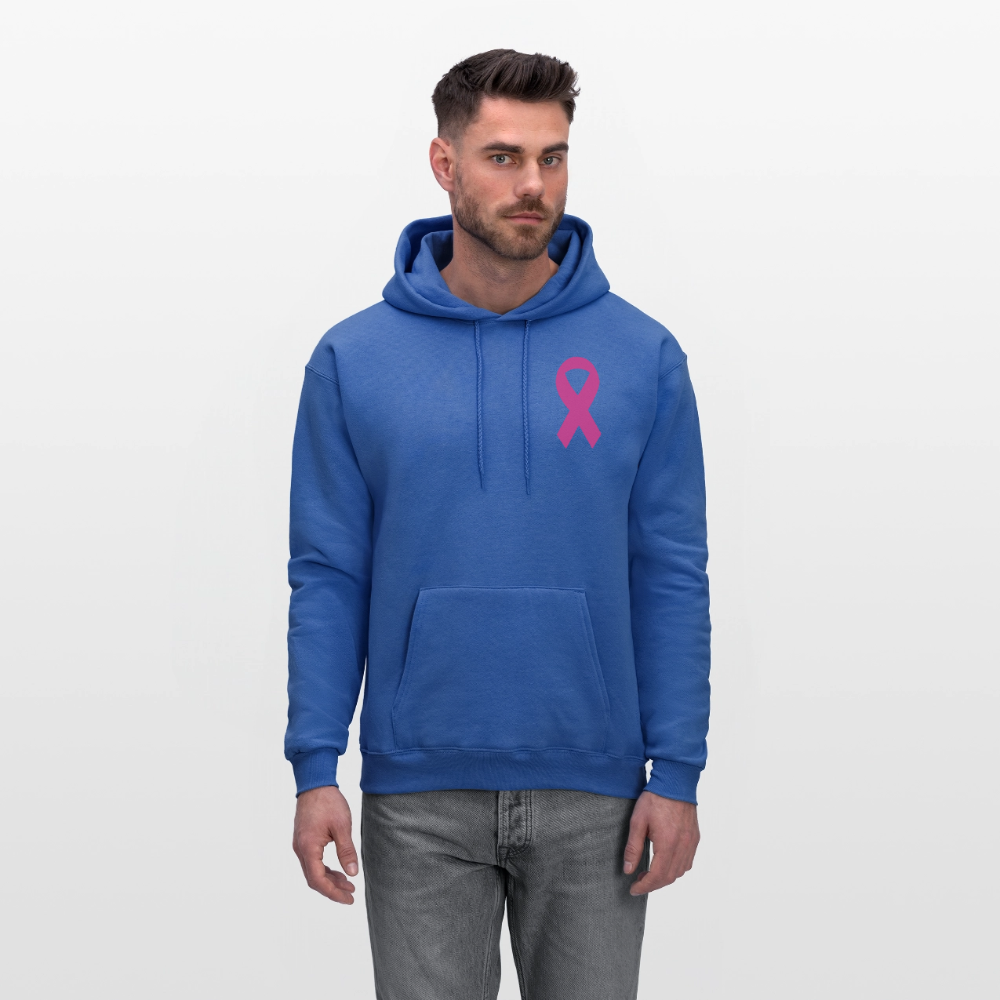 Men's Hoodie - I Believe In Her (RETRO) PINK RIBBON - royal blue
