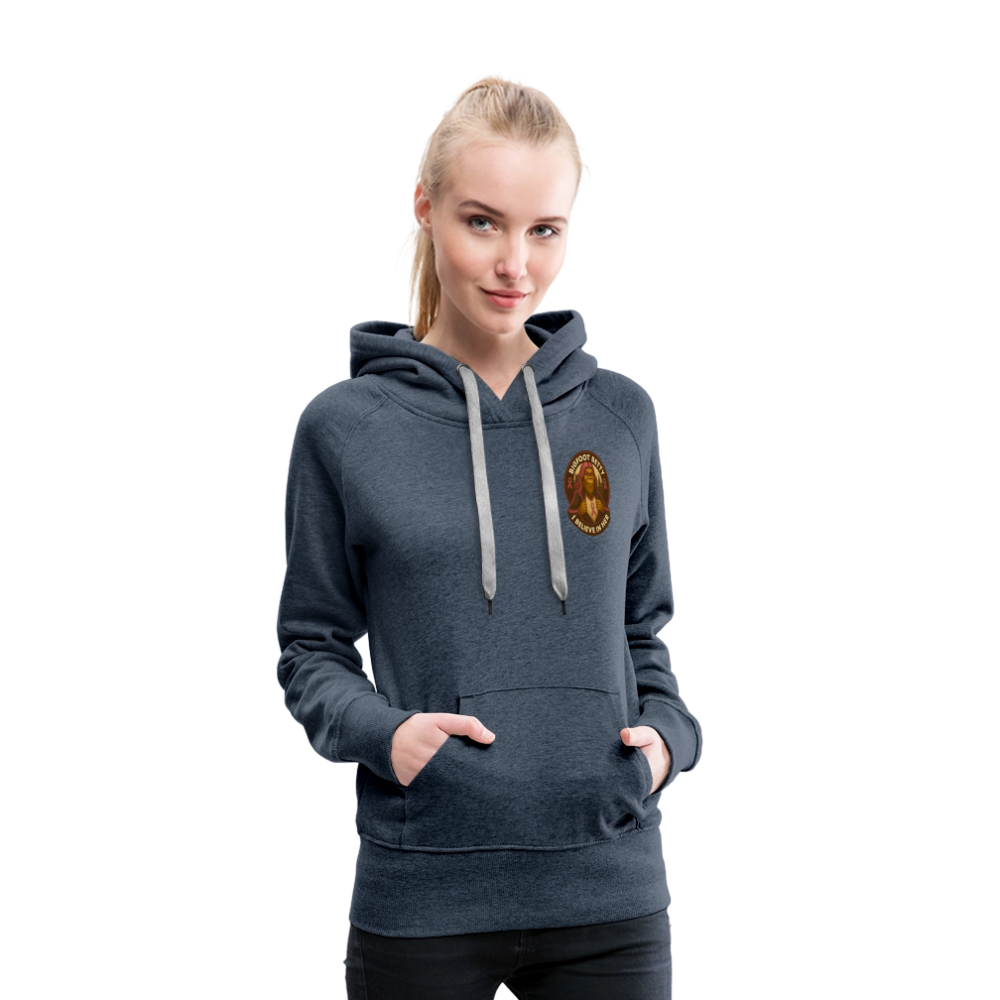 Women’s Premium Hoodie - I Believe In Her (F/B) (RETRO) - heather denim