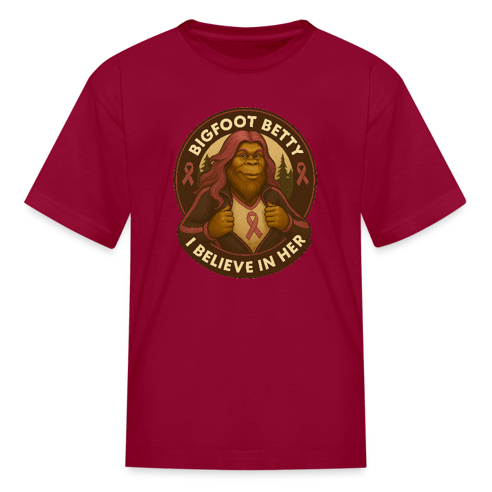 Kids' T-Shirt -I Believe In Her (RETRO) - dark red