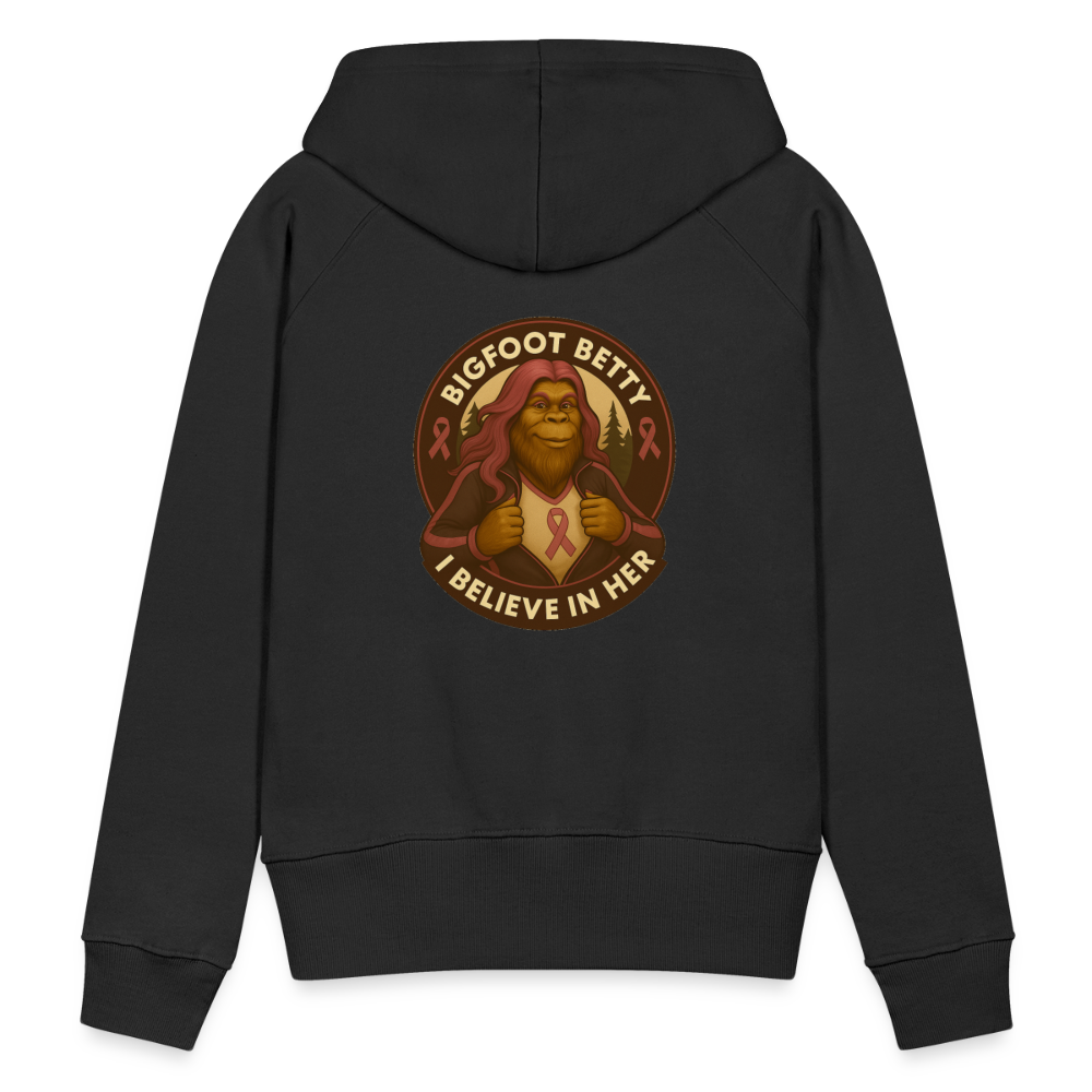 Women’s Premium Hoodie - I Believe In Her (F/B) (RETRO) PINK RIBBON - black