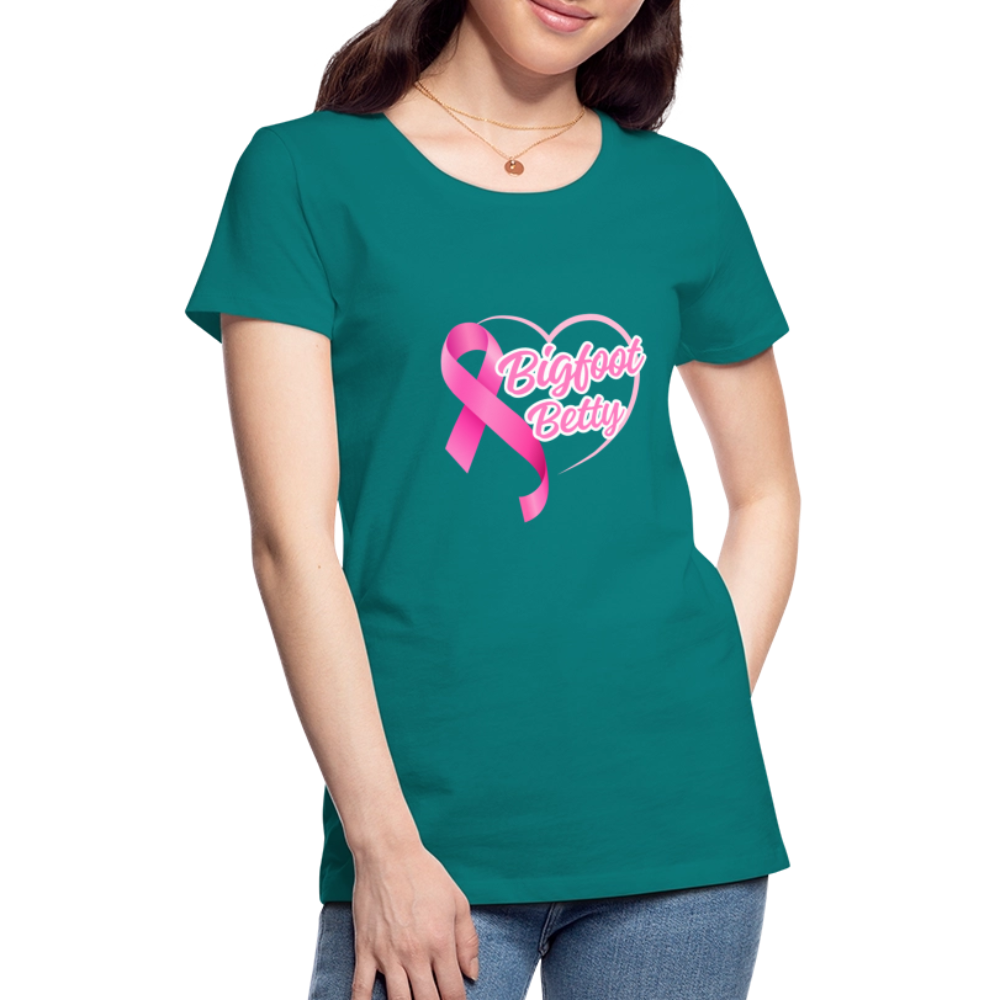 Women’s Premium T-Shirt - BFB Pink Ribbon - teal