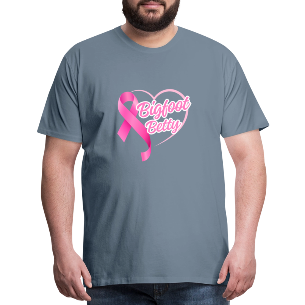 Men's Premium T-Shirt -BFB Pink Ribbon - steel blue