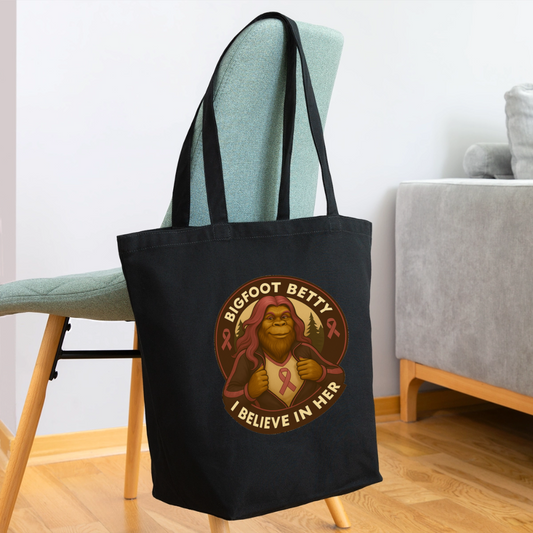 Eco-Friendly Cotton Tote - I Believe In Her  (RETRO) - black