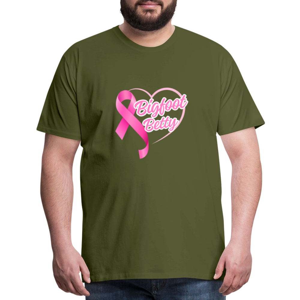 Men's Premium T-Shirt -BFB Pink Ribbon - olive green