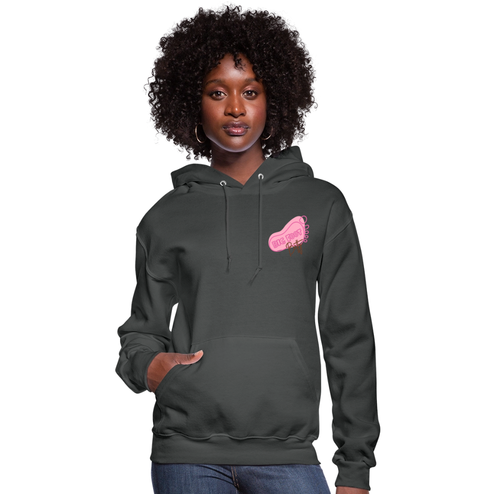 Women's Hoodie - BIGFOOT BETTY - JEEP - PINK RIBBON - asphalt
