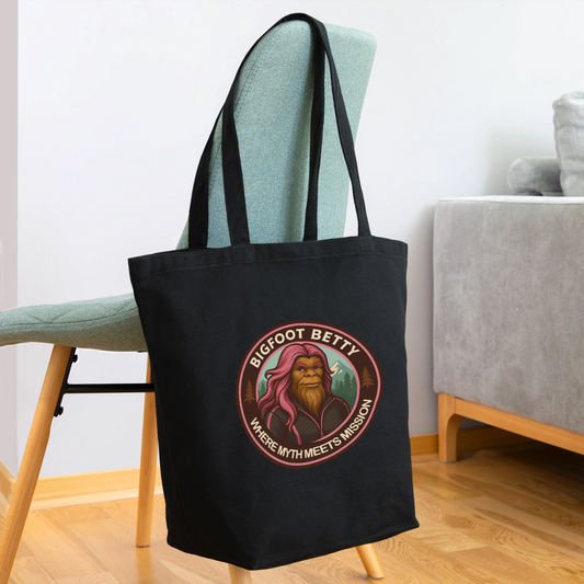 Eco-Friendly Cotton Tote - Where Myth Meets Mission (RETRO) - black