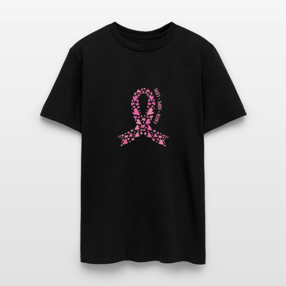 Faith Hope Love - Cancer Ribbon Tee - black
