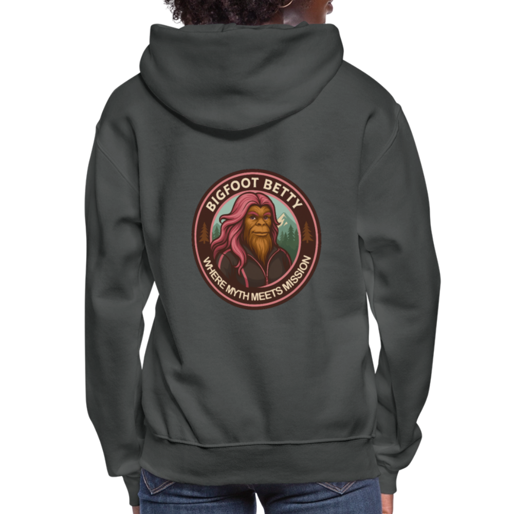Women's Hoodie - Where Myth Meets Mission (RETRO) - asphalt