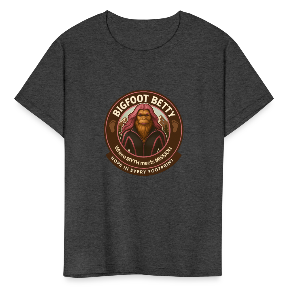 Kids' T-Shirt - Hope in Every Footprint (RETRO) - heather black