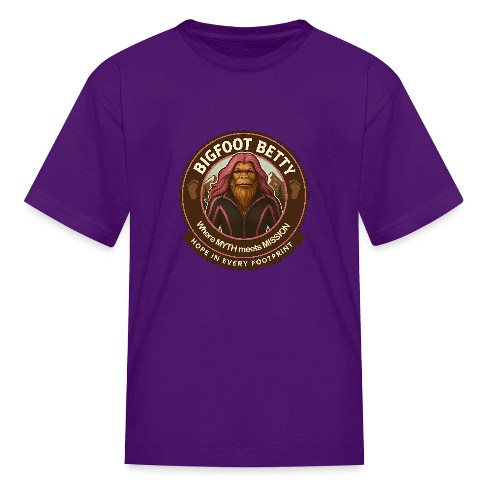 Kids' T-Shirt - Hope in Every Footprint (RETRO) - purple