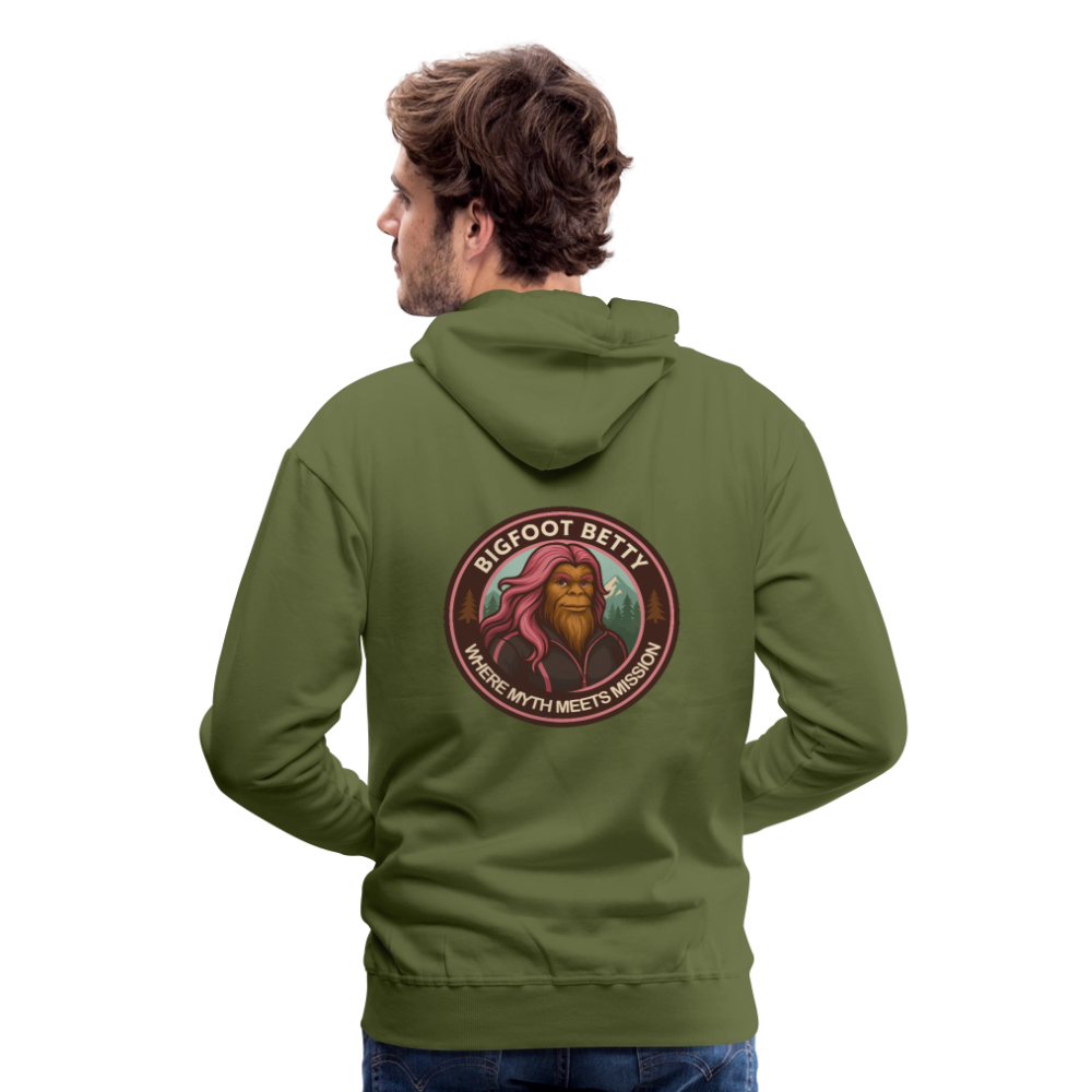 Men’s Premium Hoodie - Where Myth Meets Mission (RETRO) - olive green