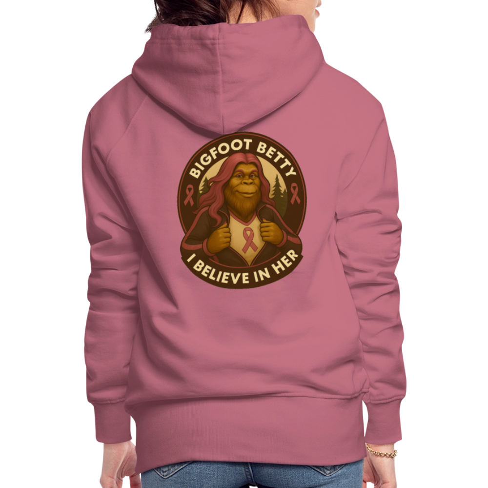 Women’s Premium Hoodie - I Believe In Her (F/B) (RETRO) PINK RIBBON - mauve