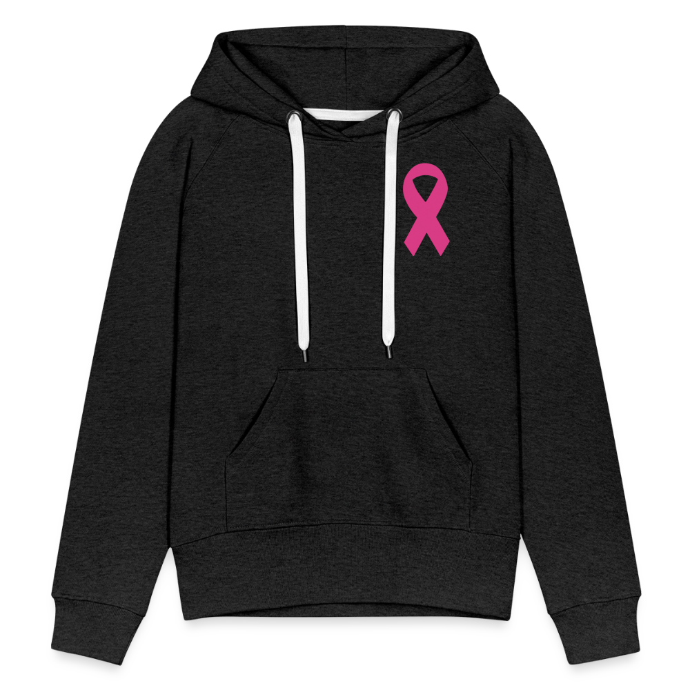 Women’s Premium Hoodie - I Believe In Her (F/B) (RETRO) PINK RIBBON - charcoal grey