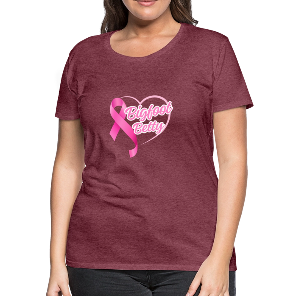 Women’s Premium T-Shirt - BFB Pink Ribbon - heather burgundy