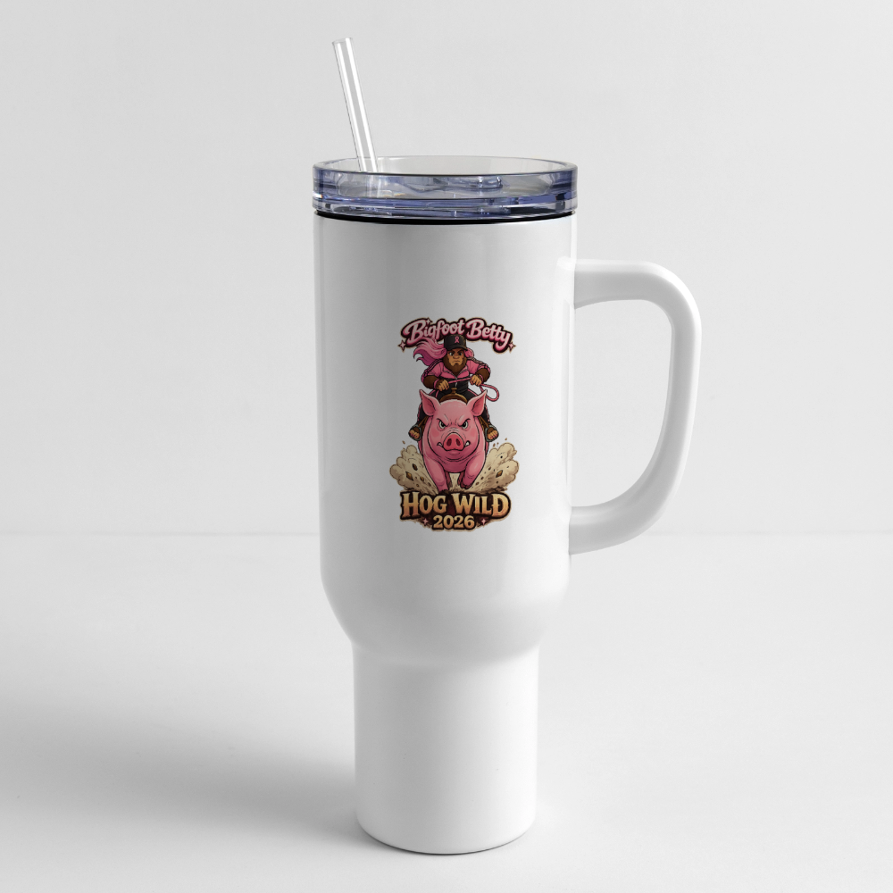 40 oz Travel Tumbler -BFB Hog Wild - HOG - white