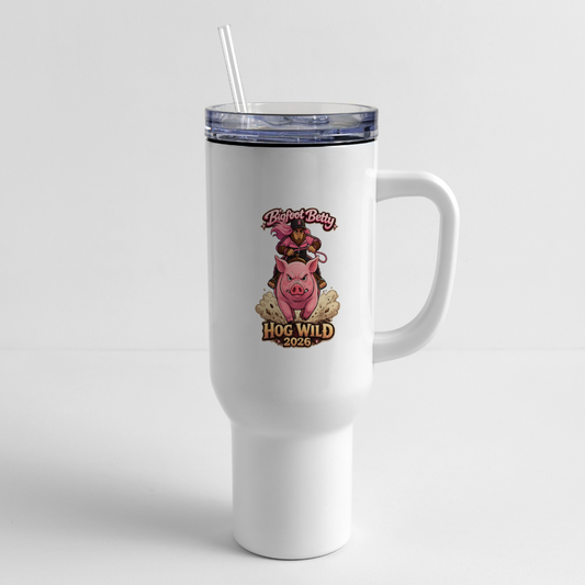 40 oz Travel Tumbler -BFB Hog Wild - HOG - white