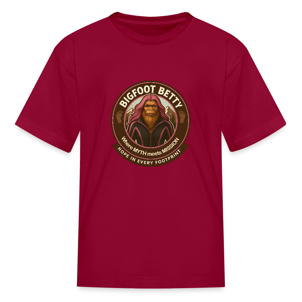 Kids' T-Shirt - Hope in Every Footprint (RETRO) - dark red