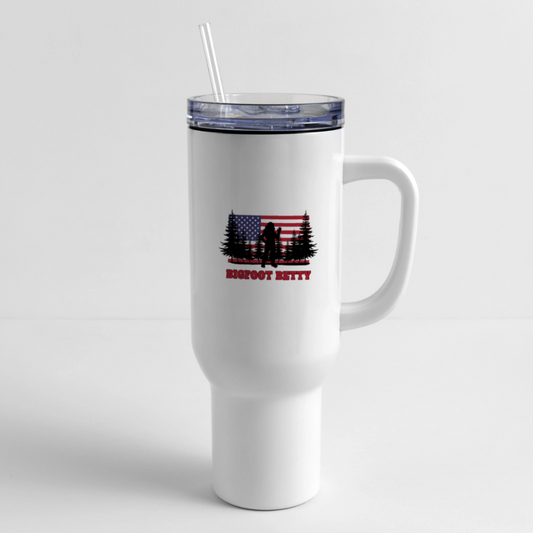 BFB July 4 - Forest Flag 40 oz Travel Tumbler - white