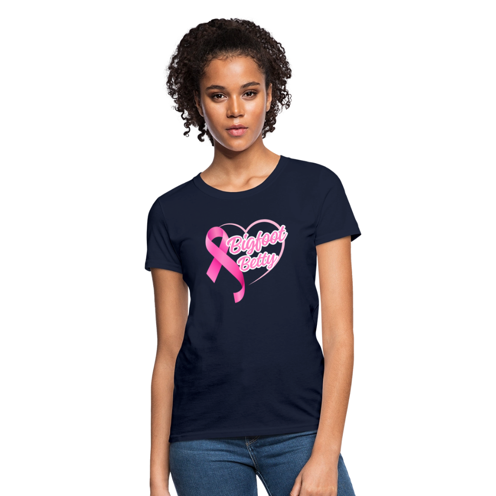 Women's T-Shirt - BFB Pink Ribbon - navy