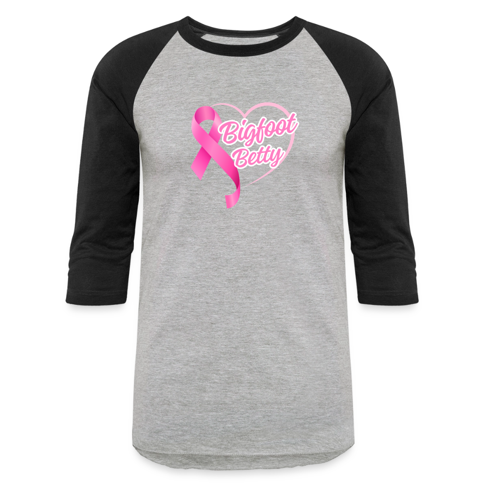 Baseball T-Shirt - BFB Pink Ribbon - heather gray/black