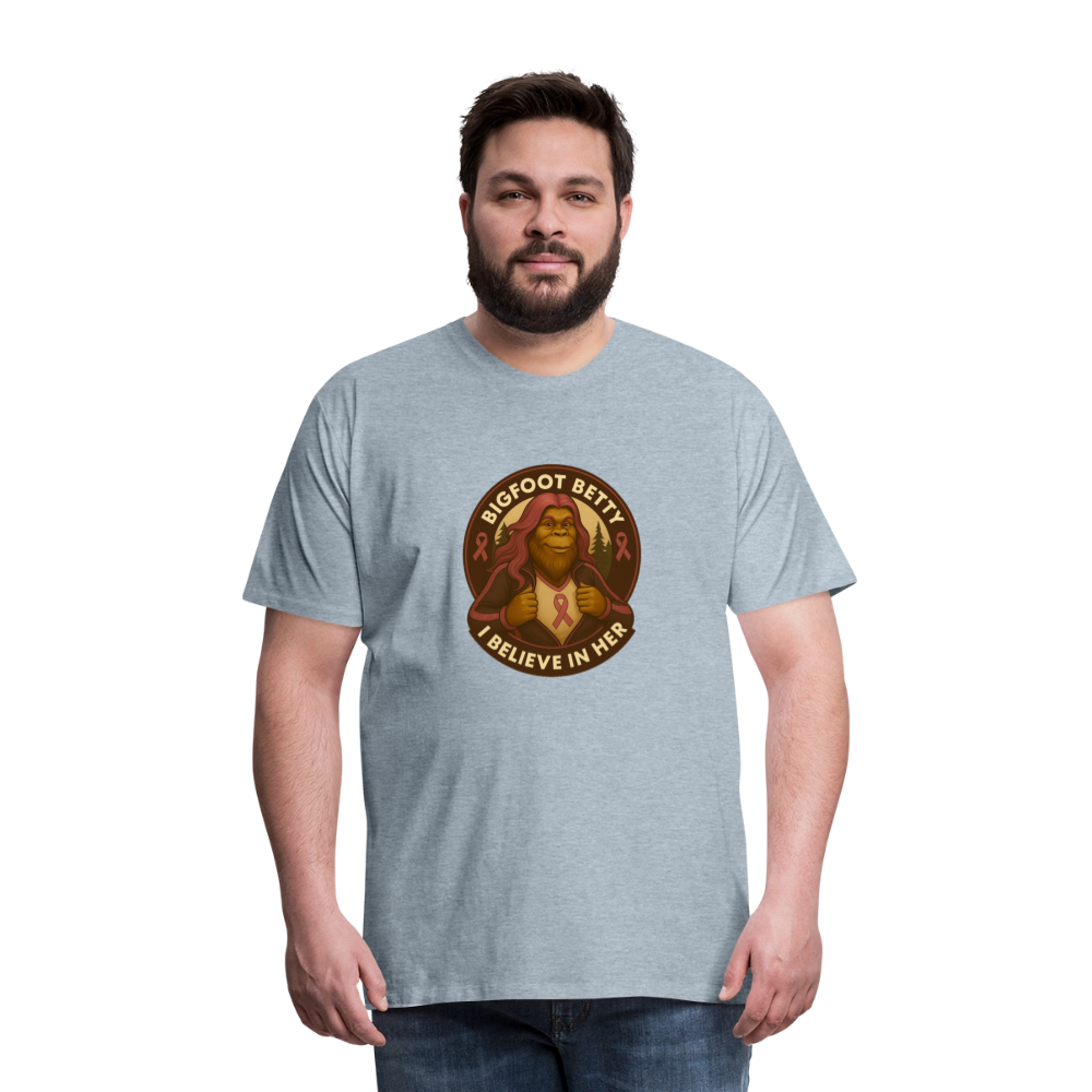 Men's Premium T-Shirt - I Believe In Her (RETRO) - heather ice blue