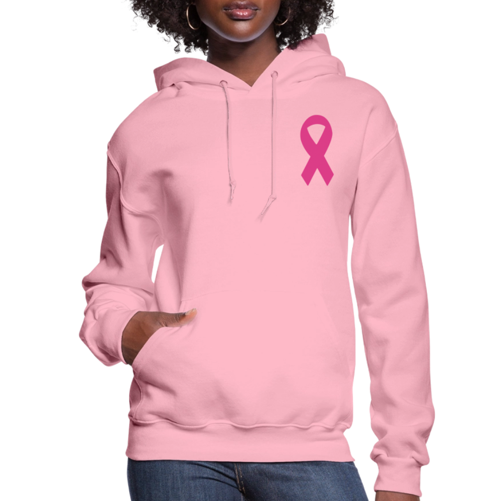 Women's Hoodie - Hope in Every Footprint (F/B) (RETRO) PINK RIBBON - classic pink