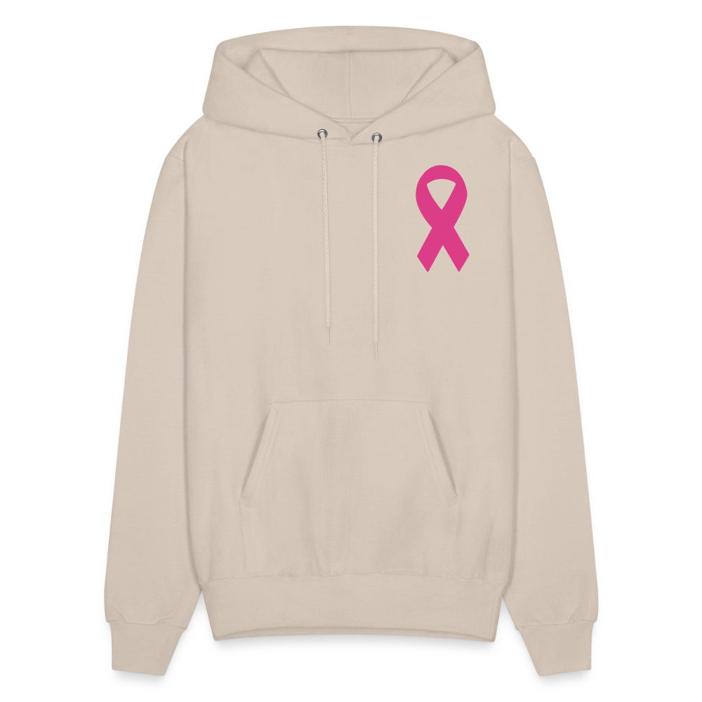Men's Hoodie - Where Myth Meets Mission (RETRO) PINK RIBBON - Sand