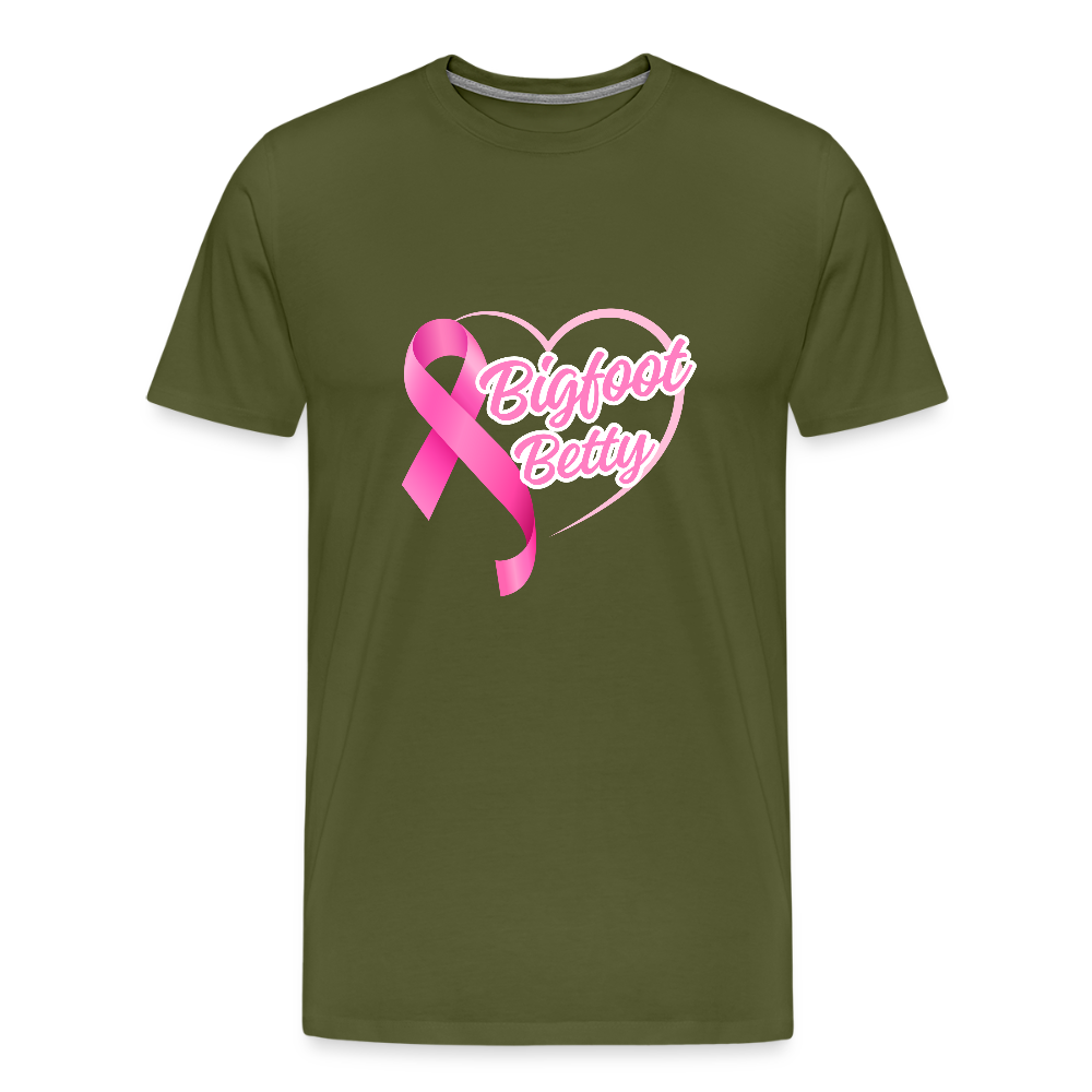 Men's Premium T-Shirt -BFB Pink Ribbon - olive green