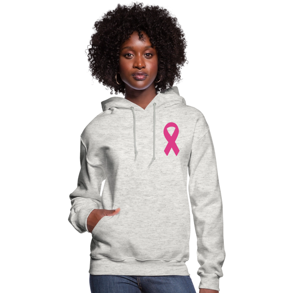 Women's Hoodie - I Believe In Her (F/B) (RETRO) PINK RIBBON - heather oatmeal