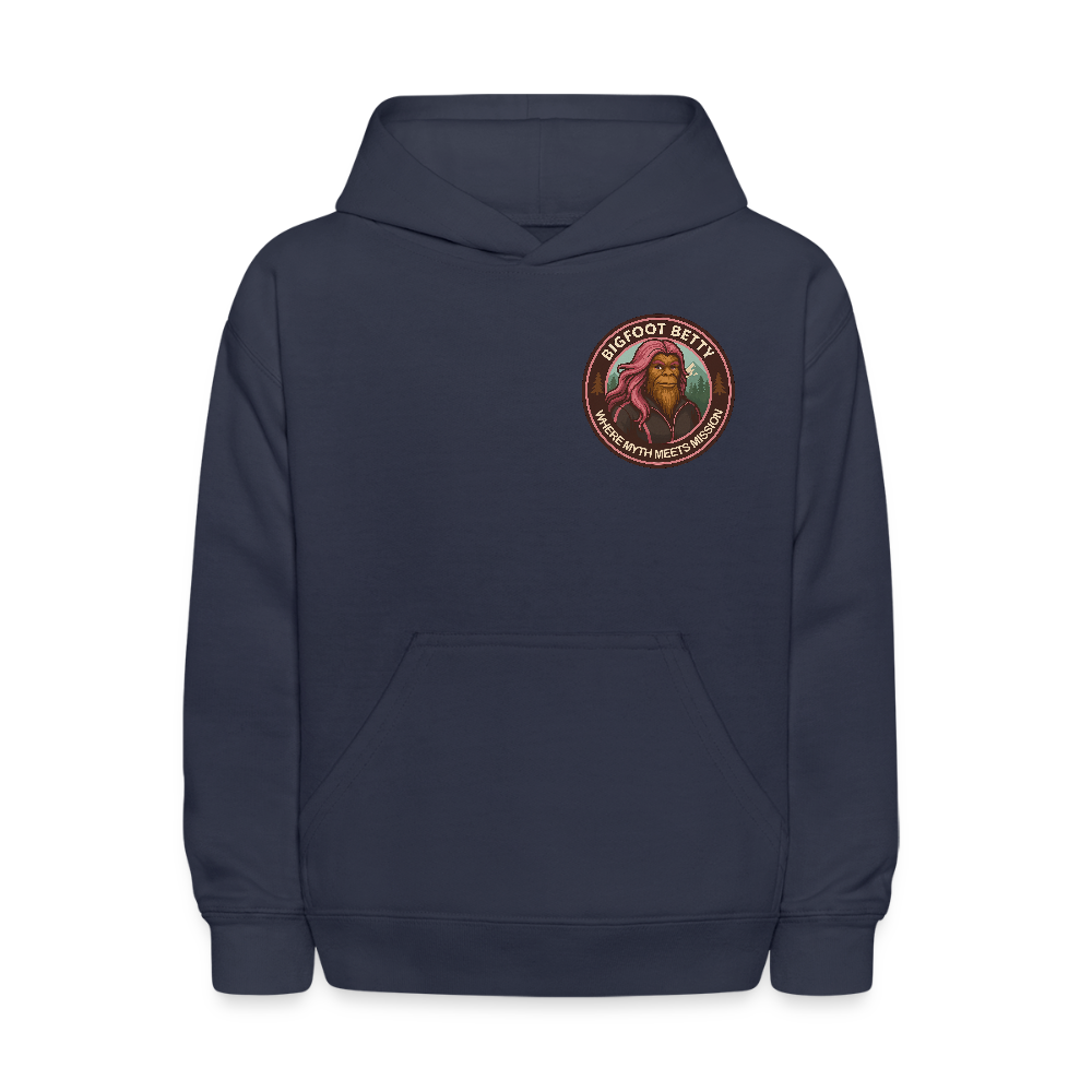 Kids' Hoodie - Where Myth Meets Mission (F/B) (RETRO) - navy
