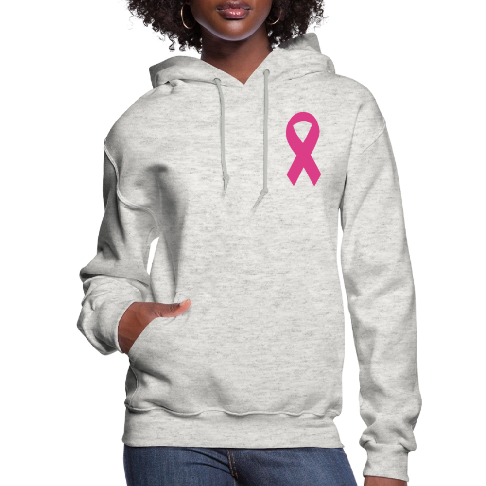 Women's Hoodie - I Believe In Her (F/B) (RETRO) PINK RIBBON - heather oatmeal