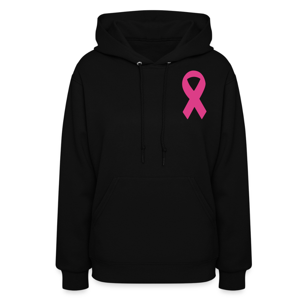 Women's Hoodie - Where Myth Meets Mission (F/B) (RETRO) PINK RIBBON - black