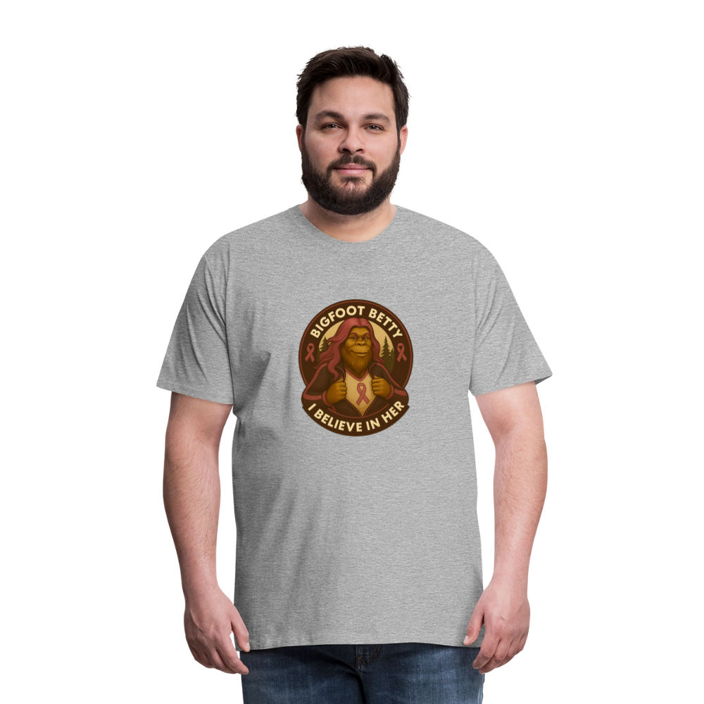 Men's Premium T-Shirt - I Believe In Her (RETRO) - heather gray