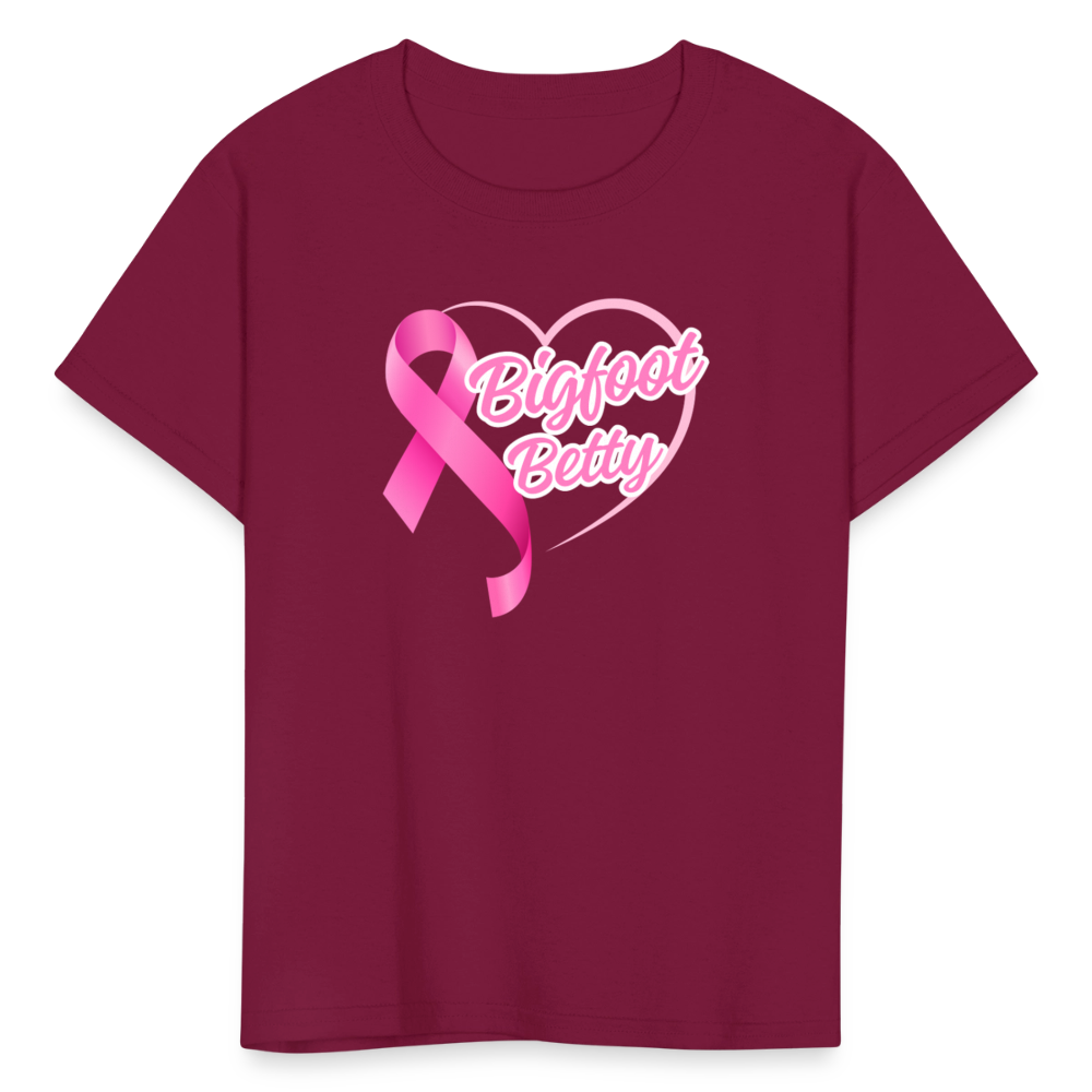 Kids' T-Shirt - BFB Pink Ribbon - burgundy