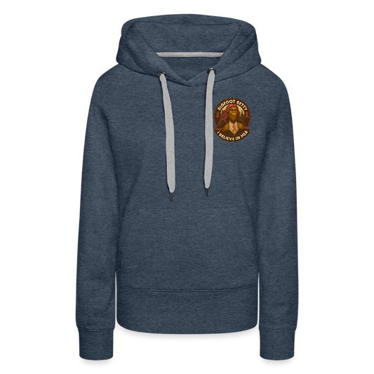 Women’s Premium Hoodie - I Believe In Her (F/B) (RETRO) - heather denim