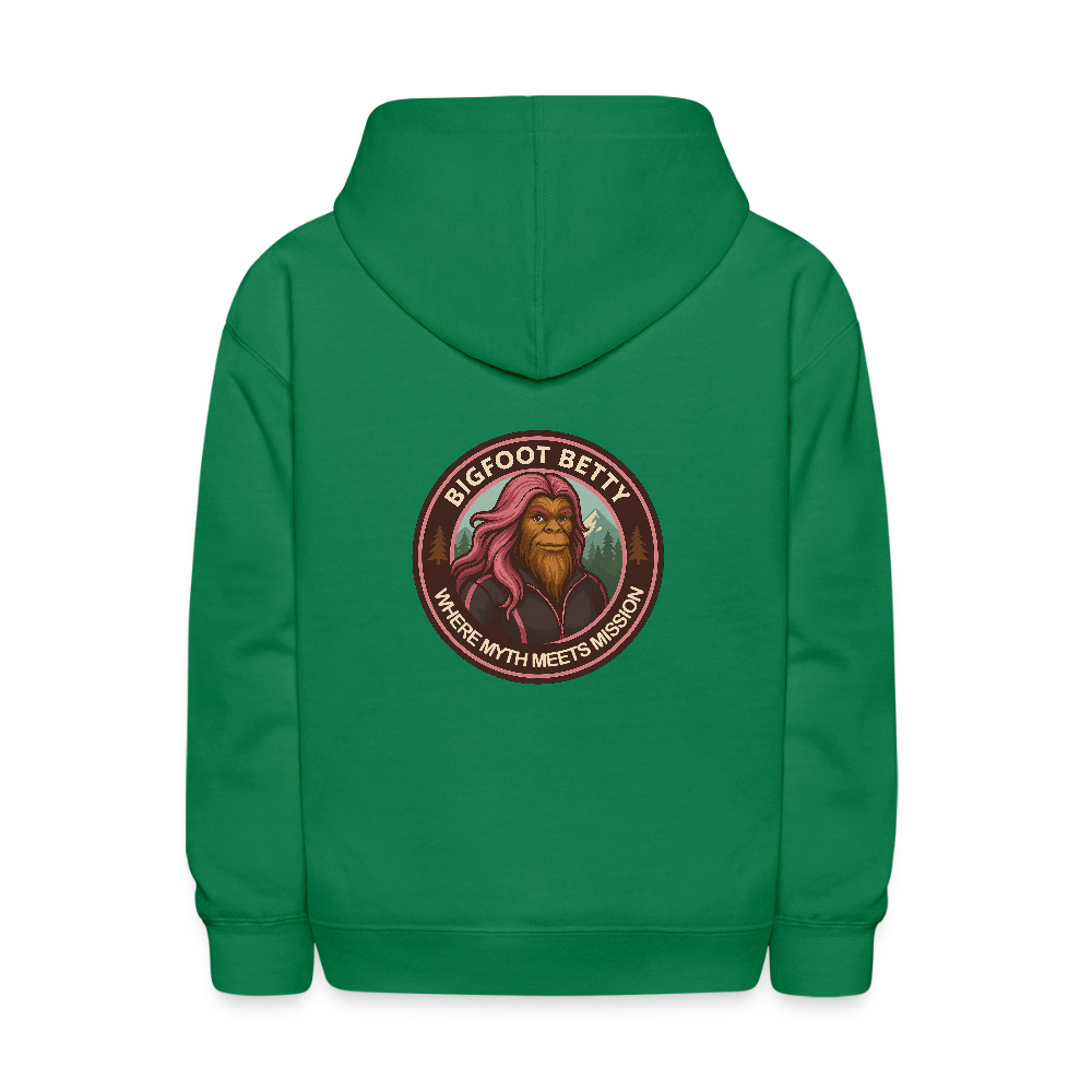 Kids' Hoodie - Where Myth Meets Mission (F/B) (RETRO) - kelly green