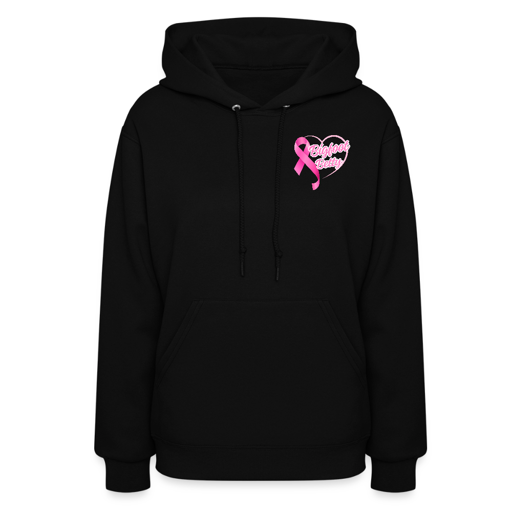 Women's Hoodie - BIGFOOT BETTY HEART - JEEP - PINK RIBBON - black