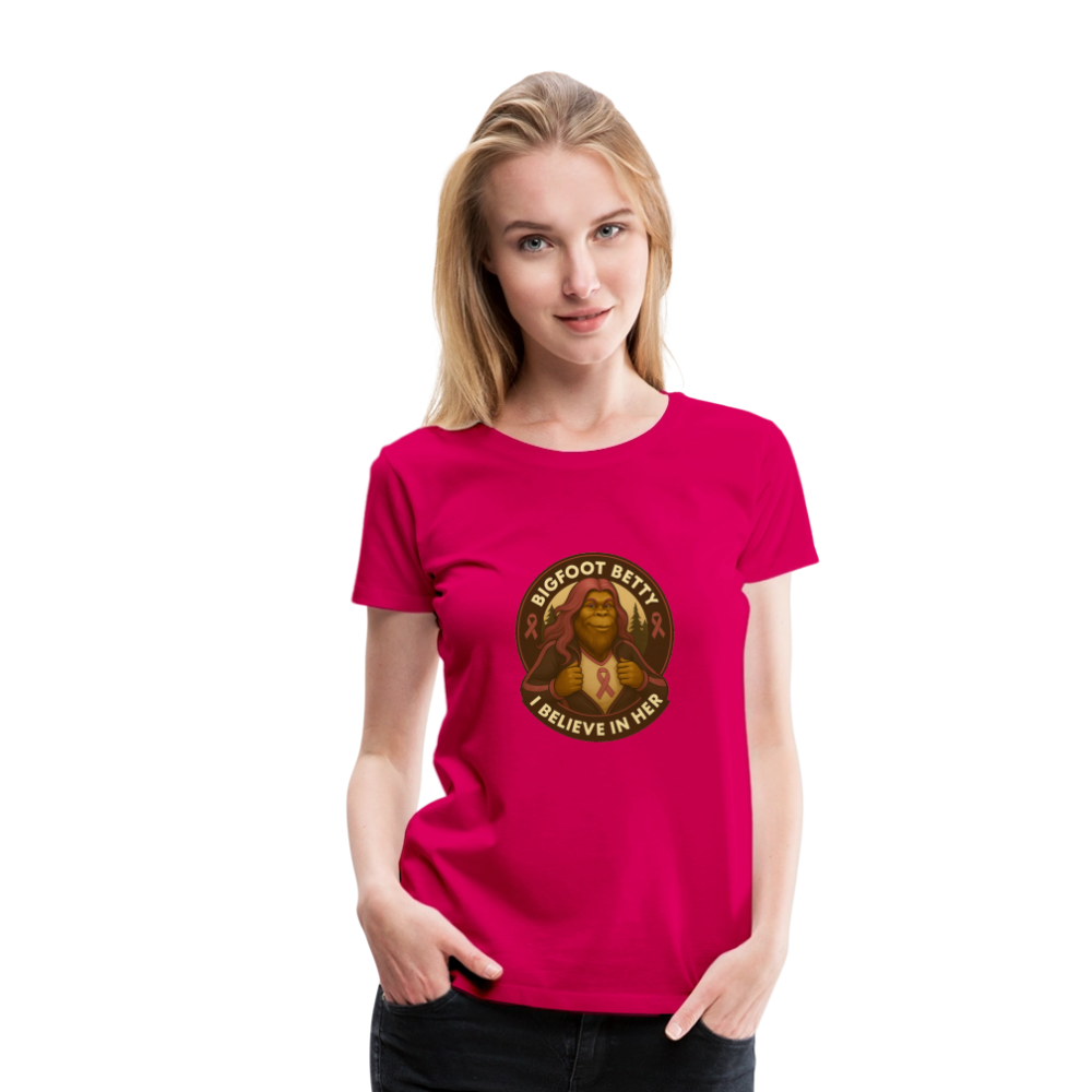 Women’s Premium T-Shirt - I Believe In Her (RETRO) - dark pink