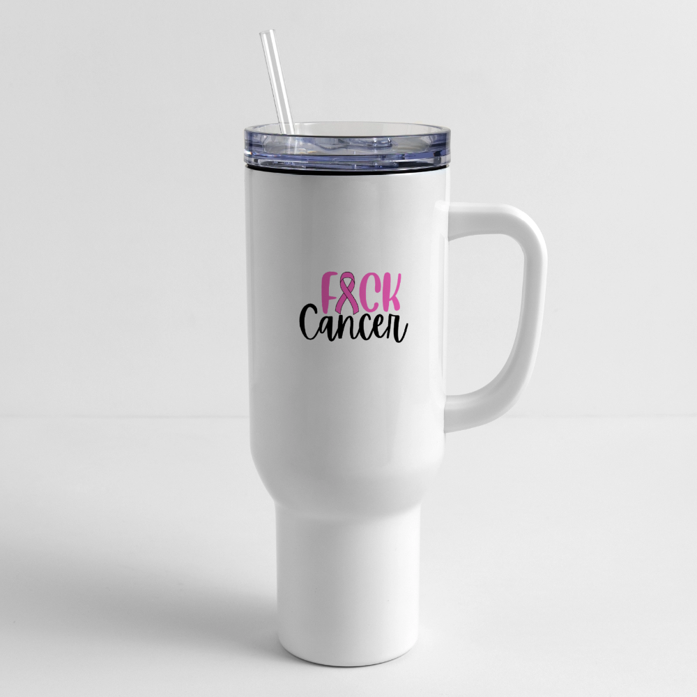 40 oz Travel Tumbler - FK Cancer BFB - white